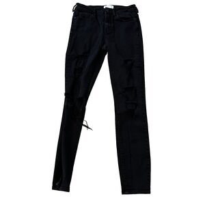 Kendall Kylie‎ Jeans Womens 25 Dark Wash Black Distressed Skinny Denim